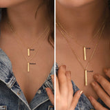 14k Gold | Personalized 3D Bar Necklace