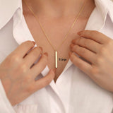 14k Gold | Personalized 3D Bar Necklace