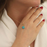 14k Gold | Turquoise Hexagon Flower Necklace