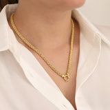 14k Gold | Wheat Chain Necklace with Sailor Clasp