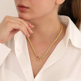 14k Gold | Wheat Chain Necklace with Sailor Clasp