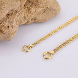 14k Gold | Wheat Chain Necklace with Sailor Clasp