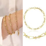 14k Gold | Barleycorn & Rolo Chain Bracelet