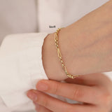 14k Gold | Barleycorn & Rolo Chain Bracelet