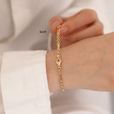 14k Gold | Barleycorn & Rolo Chain Bracelet