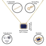 14k Gold | Blue Sapphire Baguette Cut Necklace