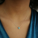 14k Gold | Minimal Round Opal Necklace