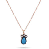 14k Gold | Gold Bezel Turquoise Teardrop Necklace