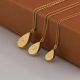 10k Gold | Flat Teardrop Cremation Urn / Ash Holder Necklace