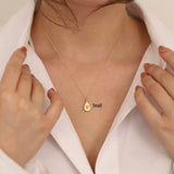 10k Gold | Flat Teardrop Cremation Urn / Ash Holder Necklace