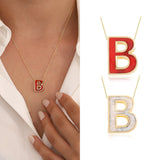 10k Gold | Colorful Initial Letter Necklace