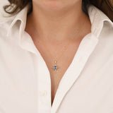 14k Gold | Blue Topaz North Star Necklace