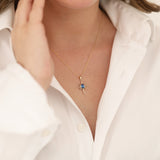 14k Gold | Blue Topaz North Star Necklace