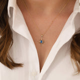 14k Gold | Blue Topaz North Star Necklace