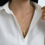 14k Gold | Pharaoh Ankh Cross Necklace