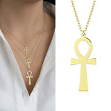 14k Gold | Pharaoh Ankh Cross Necklace