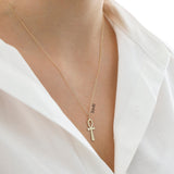 14k Gold | Pharaoh Ankh Cross Necklace