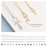 14k Gold | Pharaoh Ankh Cross Necklace