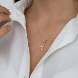 14k Gold | Pharaoh Ankh Cross Necklace