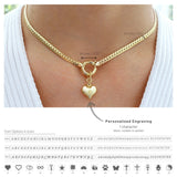 14k Gold | Herringbone Chain Necklace with Sailor Clasp & Charm