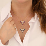 14k Gold | Pink Ruby Phoenix Necklace