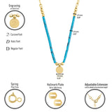 14k Gold | Turquoise Natural Stone Necklace with Coin Charm