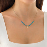 14k Gold | Turquoise Natural Stone Necklace with Coin Charm