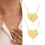 14k Gold | Flat Heart Necklace