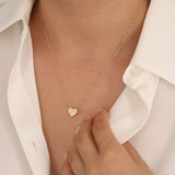 14k Gold | Flat Heart Necklace