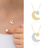 14k Gold | Moon and Star Necklace