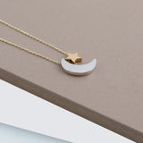 14k Gold | Moon and Star Necklace