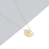 14k Gold | Moon and Star Necklace