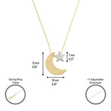 14k Gold | Moon and Star Necklace