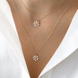 14k Gold | Tiny Daisy Necklace