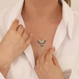 14k Gold | Blue Turquoise Phoenix Necklace