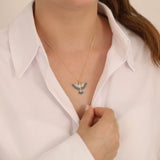 14k Gold | Blue Turquoise Phoenix Necklace