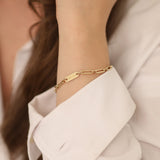 14k Gold | Engravable Paperclip Bracelet