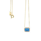 14k Gold | Aquamarine Baguette Cut Necklace