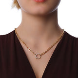 14k Gold | Paperclip Necklace with Diamond Sailor Clasp