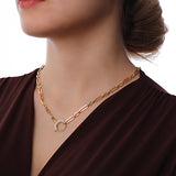 14k Gold | Paperclip Necklace with Diamond Sailor Clasp