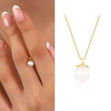 14k Gold | Minimal Pearl Necklace