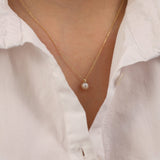 14k Gold | Minimal Pearl Necklace