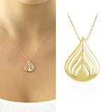 14k Gold | Puffy Teardrop Necklace