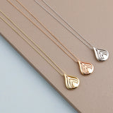 14k Gold | Puffy Teardrop Necklace