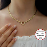 14k Gold | Sailor Lock Herringbone Chain