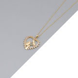 14k Gold | Mother & Baby Heart Necklace