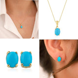 14k Gold | Turquoise Oval Necklace