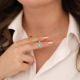 14k Gold | Turquoise Oval Necklace