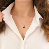 14k Gold | Sapphire Hexagon Flower Necklace