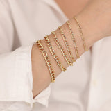 14k Gold | Figaro Chain Bracelet